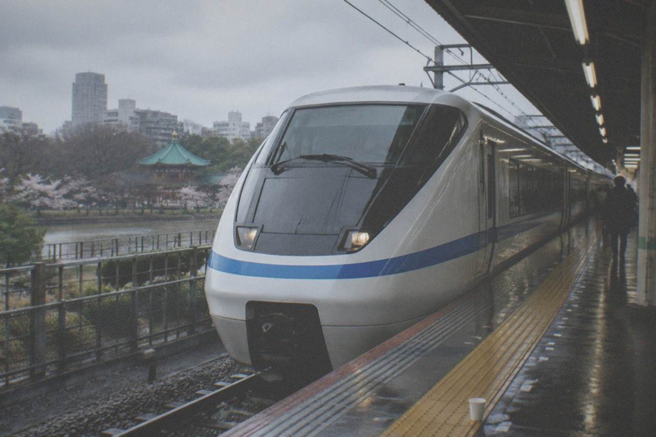 A sleek reserved-seat airport express train waiting at a Tokyo station platform